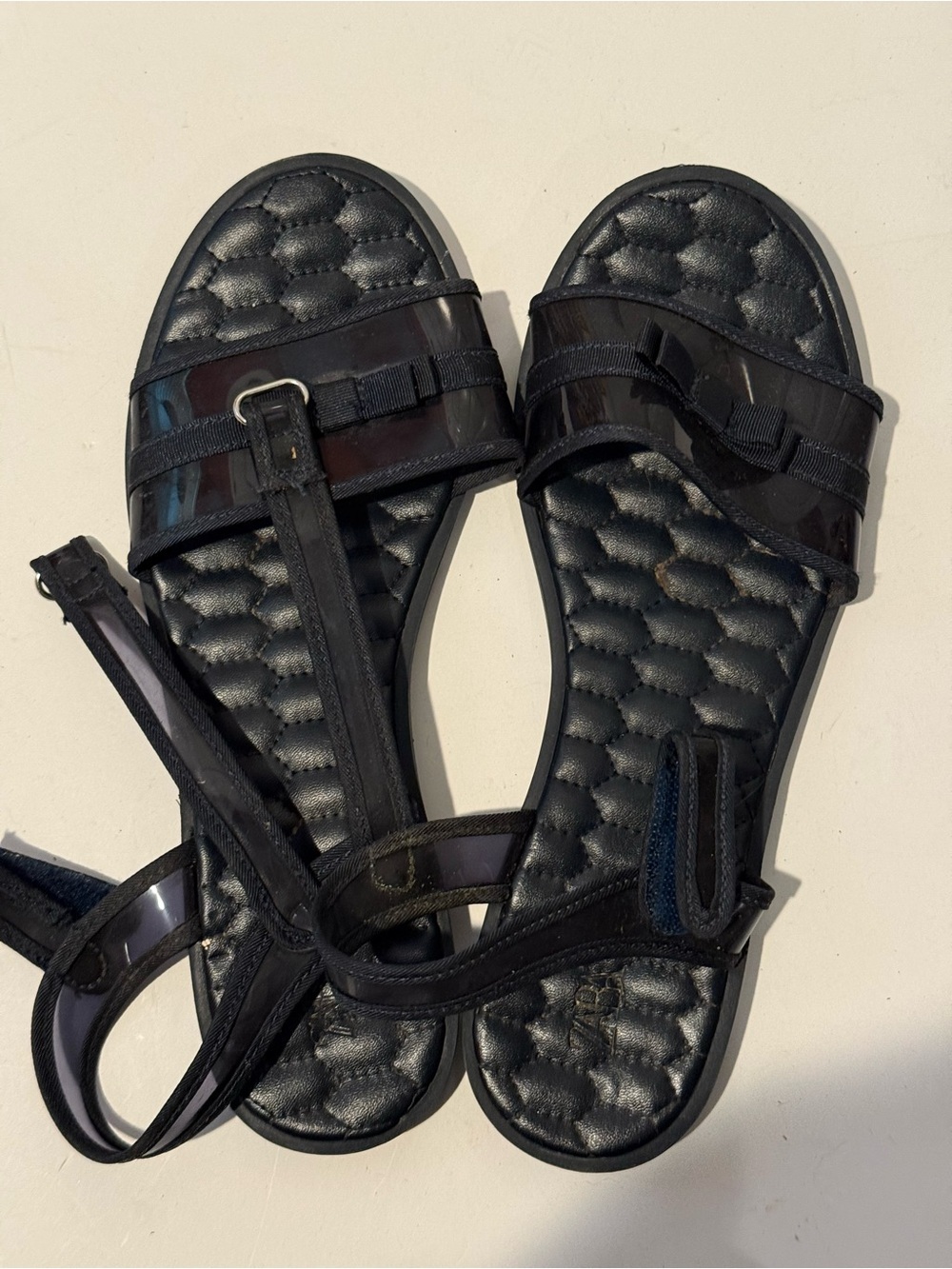 Zara Black Quilted Flat Sandals - Picture 3 of 8